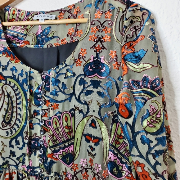 Adore Paisley Velvet Burnout Dress - Picture 4 of 11